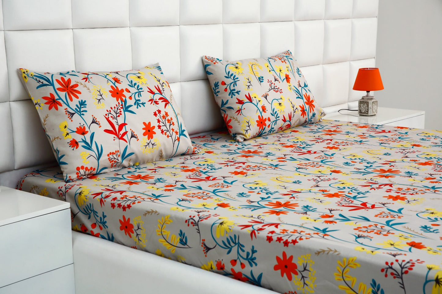 Fitted Bed Sheet-Orange Lilly Fitted Sheets Apricot