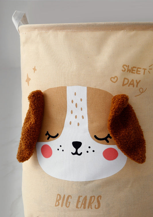 Kids Collapsible Laundry Basket-Beige Puppet Apricot