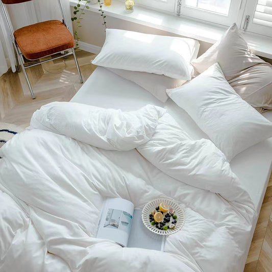 8 PCs Winter Razai Set-White Comforters Apricot