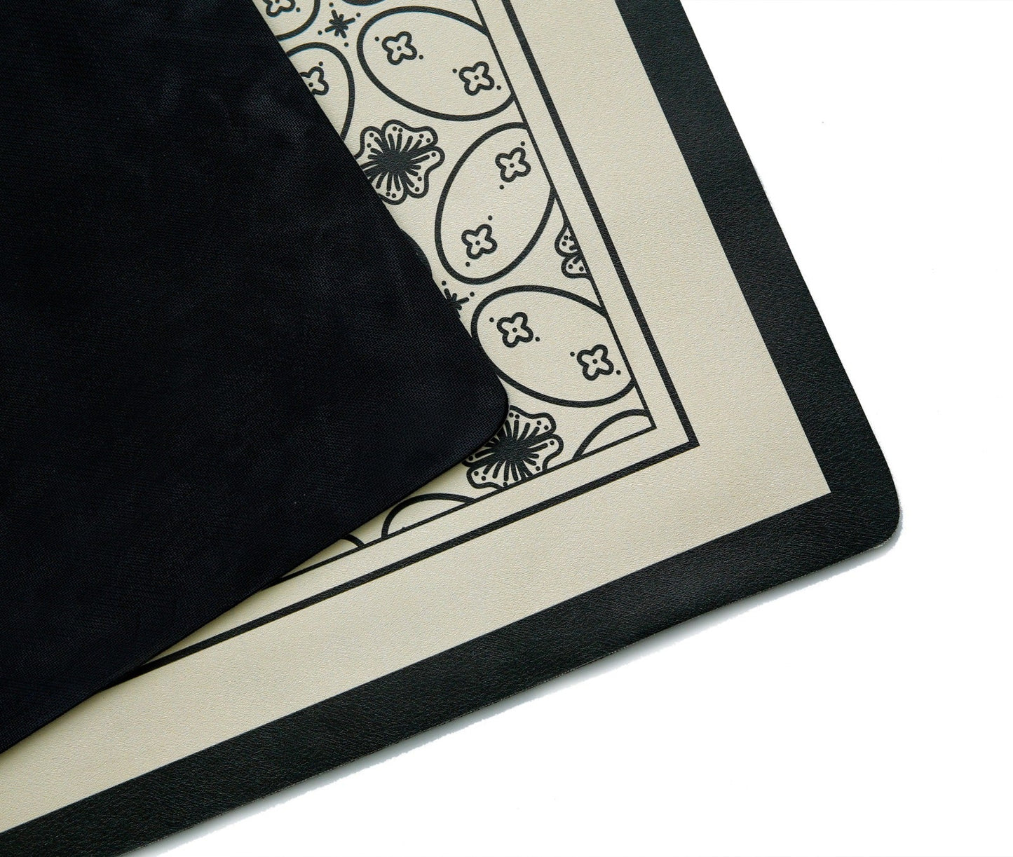 AntiSkid Dish Drying Heat & Water Protector Mat-SA-2553-2(Black Flowers) Rugs Apricot