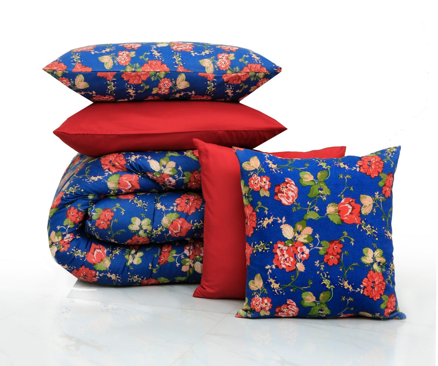 8 PCs Winter Comforter Set-Botanic Comforters Apricot