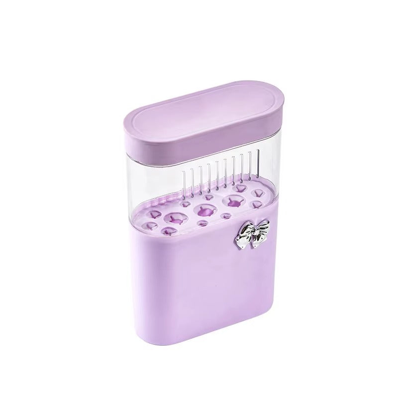 3 in 1 Makeup Brush Cleaning Box-Lilac Cosmetic Organizer Apricot