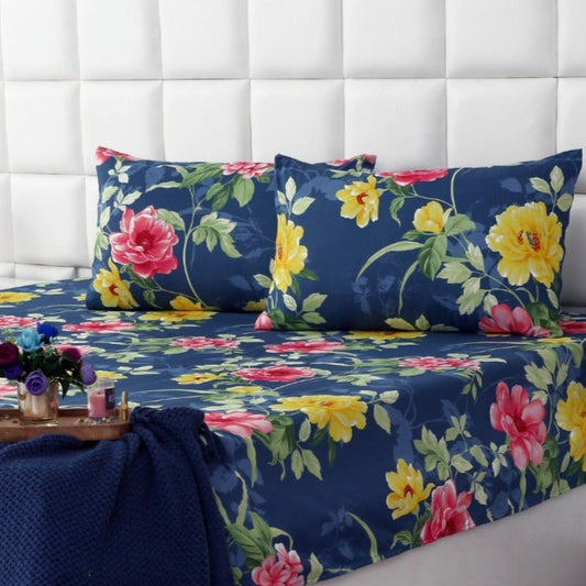 3 PCs Double Bed Sheet-Orchid Bed Sheets Apricot