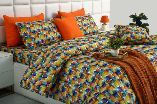 5 PCs Single Comforter Set-Coral Rush Comforters Apricot