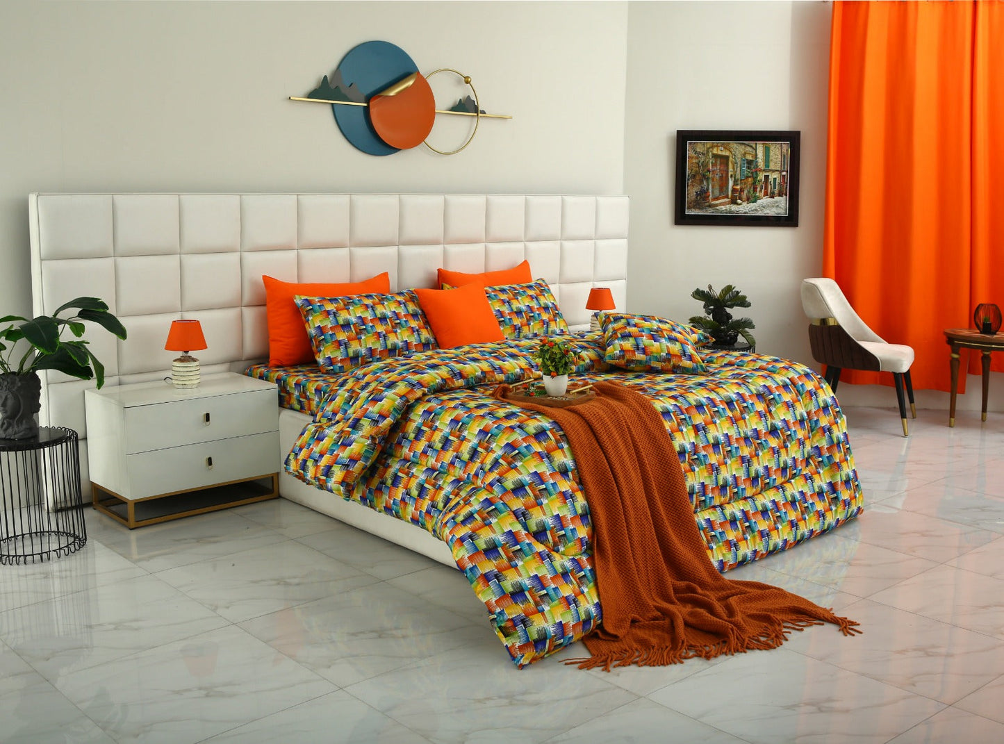 5 PCs Single Comforter Set-Coral Rush Comforters Apricot