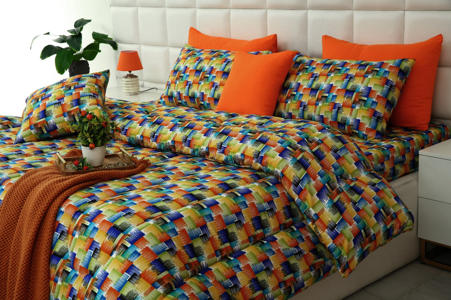 5 PCs Single Comforter Set-Coral Rush Comforters Apricot