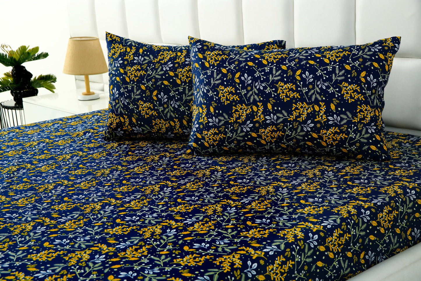 3 PCs Double Bed Sheet-Daffodil BED SHEET Apricot