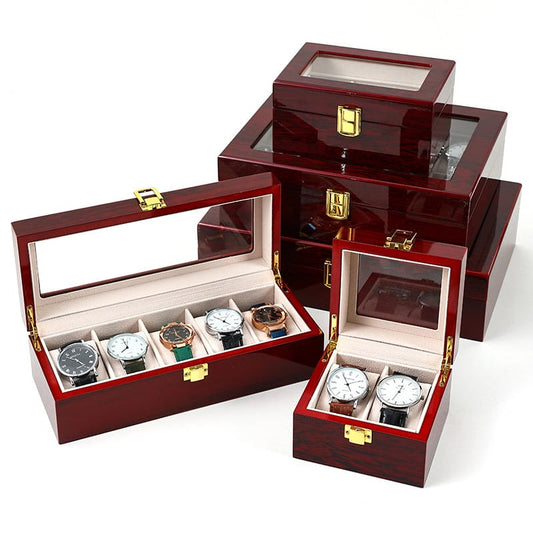 6 Slots Rose Wood Watch Organizer-SA2408-285 Watch box Apricot