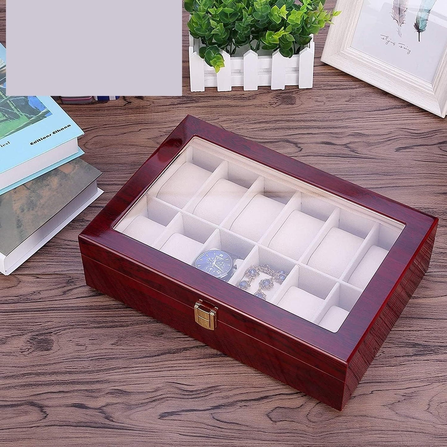10 Slots Rose Wood Watch Organizer-SA2408-286 Watch box Apricot