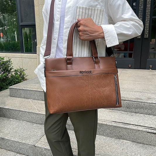 Genuine Leather Laptop Bags For Men & Women-SA2408-264(Brown) Laptop Bag Apricot