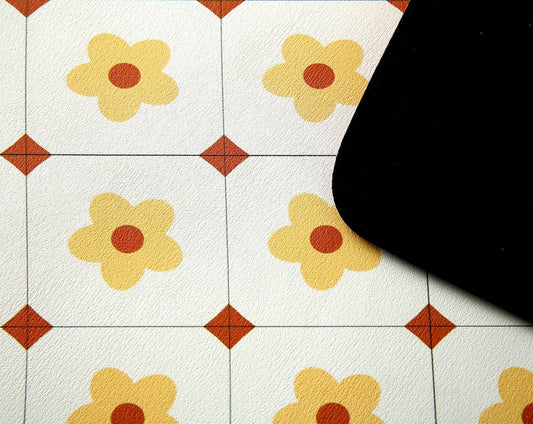 Anti Slip Dish Drying Mat-Mini Flowers(SA2553) Rugs Apricot