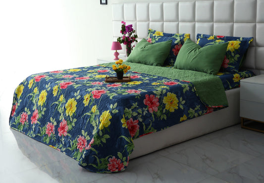 6 PCs Printed Bed Spread Set-Orchid Bed Spread Apricot