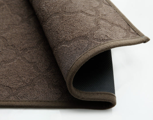 Anti-Slip Door Mat SA-2353-4(Brown Flowers) Door Mats Apricot