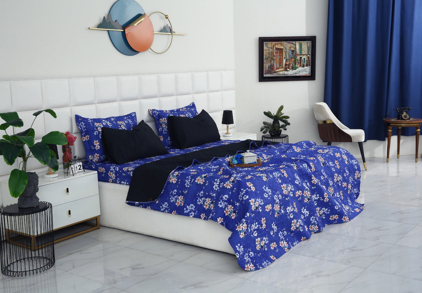 6 PCs Printed Bed Spread Set-Phlox Bed Spread Apricot