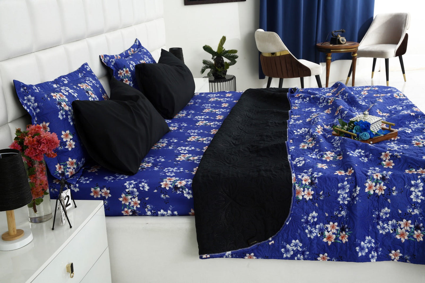 6 PCs Printed Bed Spread Set-Phlox Bed Spread Apricot