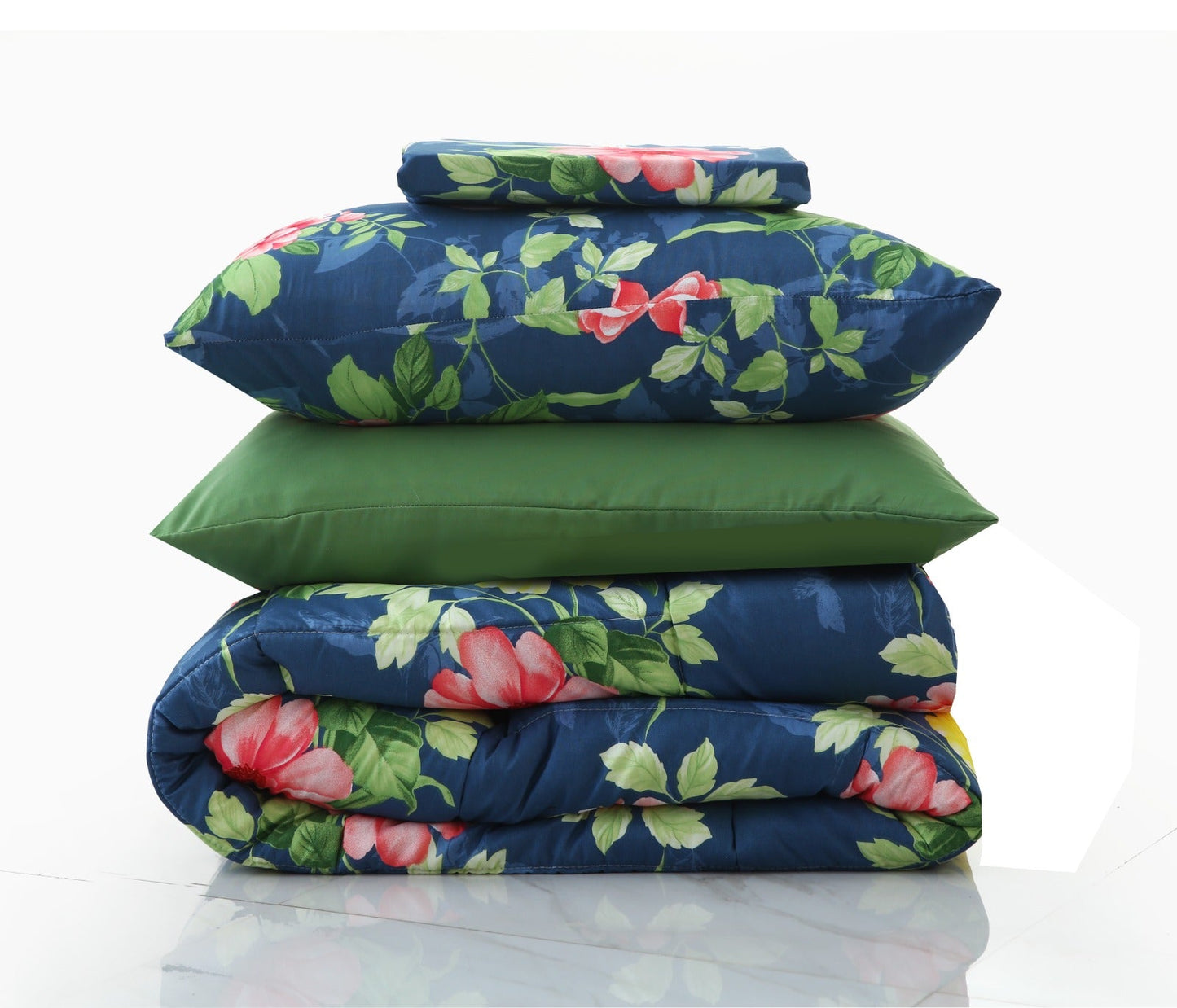 6 PCs Summer Comforter Set-Orchid Bed Spread Apricot