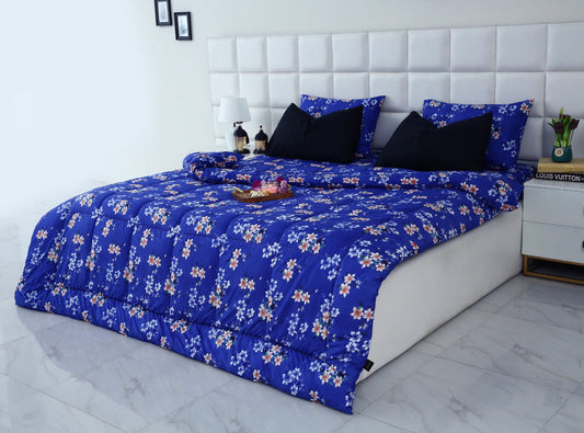 6 PCs Summer Comforter Set-Phlox Bed Spread Apricot