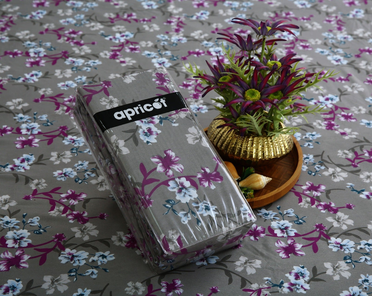 Fitted Bed Sheet-Spring Flowers Fitted Sheets Apricot