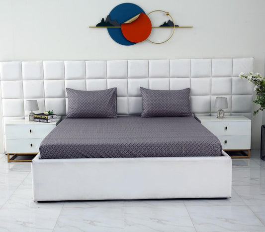 Fitted Bed Sheet-Light Plaid Fitted Sheets Apricot