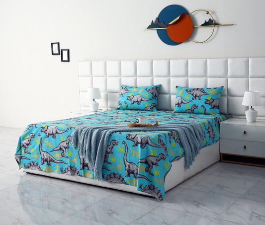 3 PCs Double Bed Sheet-DB195 Bed Sheets Apricot