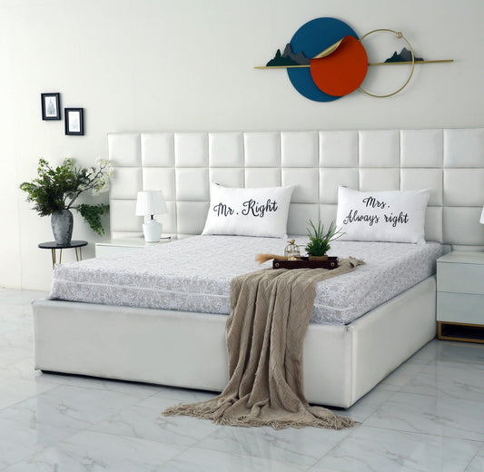 Zipper Mattress Cover Printed-Beige Flower Protectors Apricot