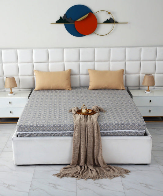 Zipper Mattress Cover Printed-Retro Protectors Apricot