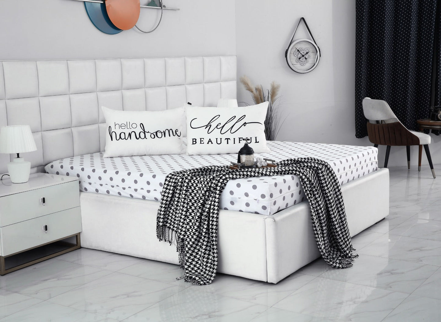 Zipper Mattress Cover Printed-Bold Polka Protectors Apricot