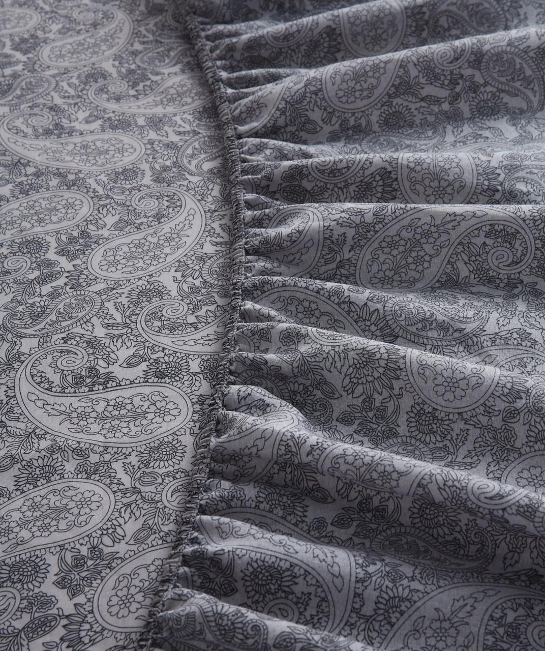 Fitted Bed Sheet-Paisley Fitted Sheets Apricot