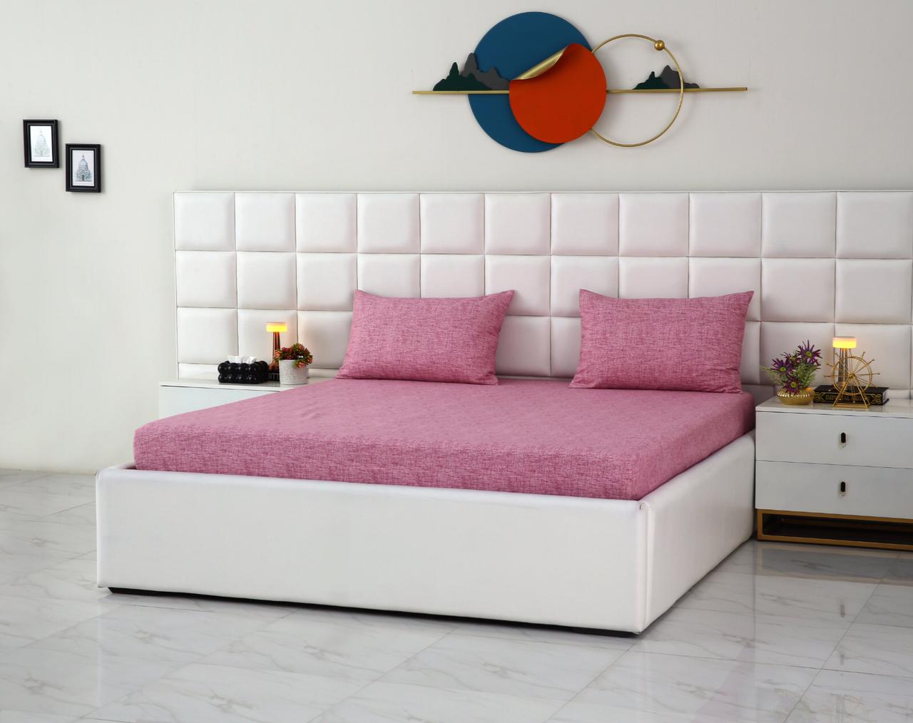 Fitted Bed Sheet-Pink Texture Fitted Sheets Apricot