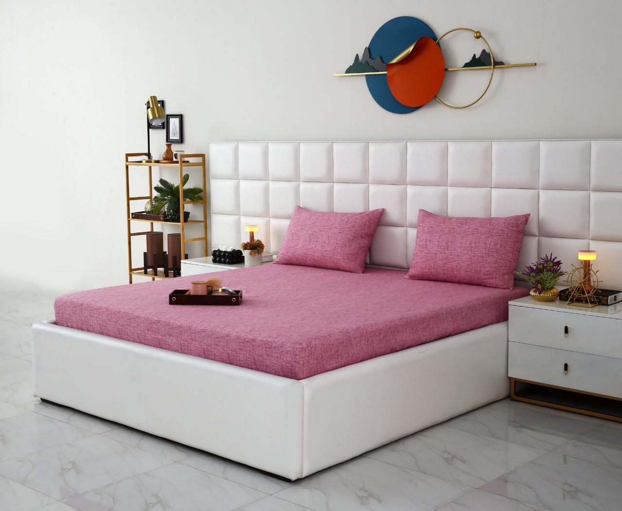 Fitted Bed Sheet-Pink Texture Fitted Sheets Apricot
