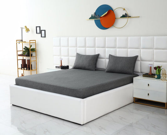 Fitted Bed Sheet-Grey Texture Fitted Sheets Apricot