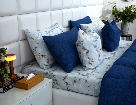 5 PCs Single Comforter Set-Bluebells Comforters Apricot