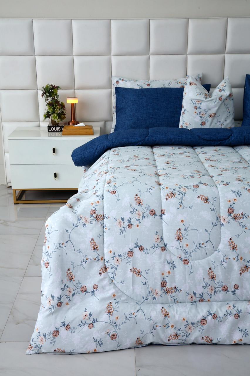 5 PCs Single Comforter Set-Bluebells Comforters Apricot