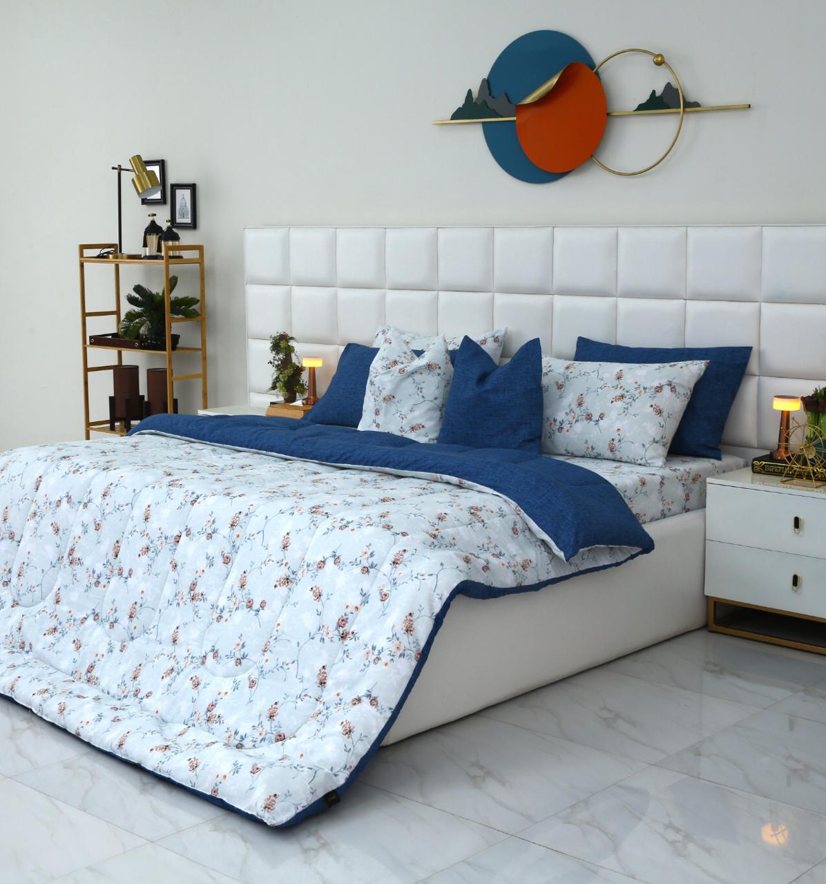 8 PCs Winter Comforter Set-Bluebells Comforters Apricot