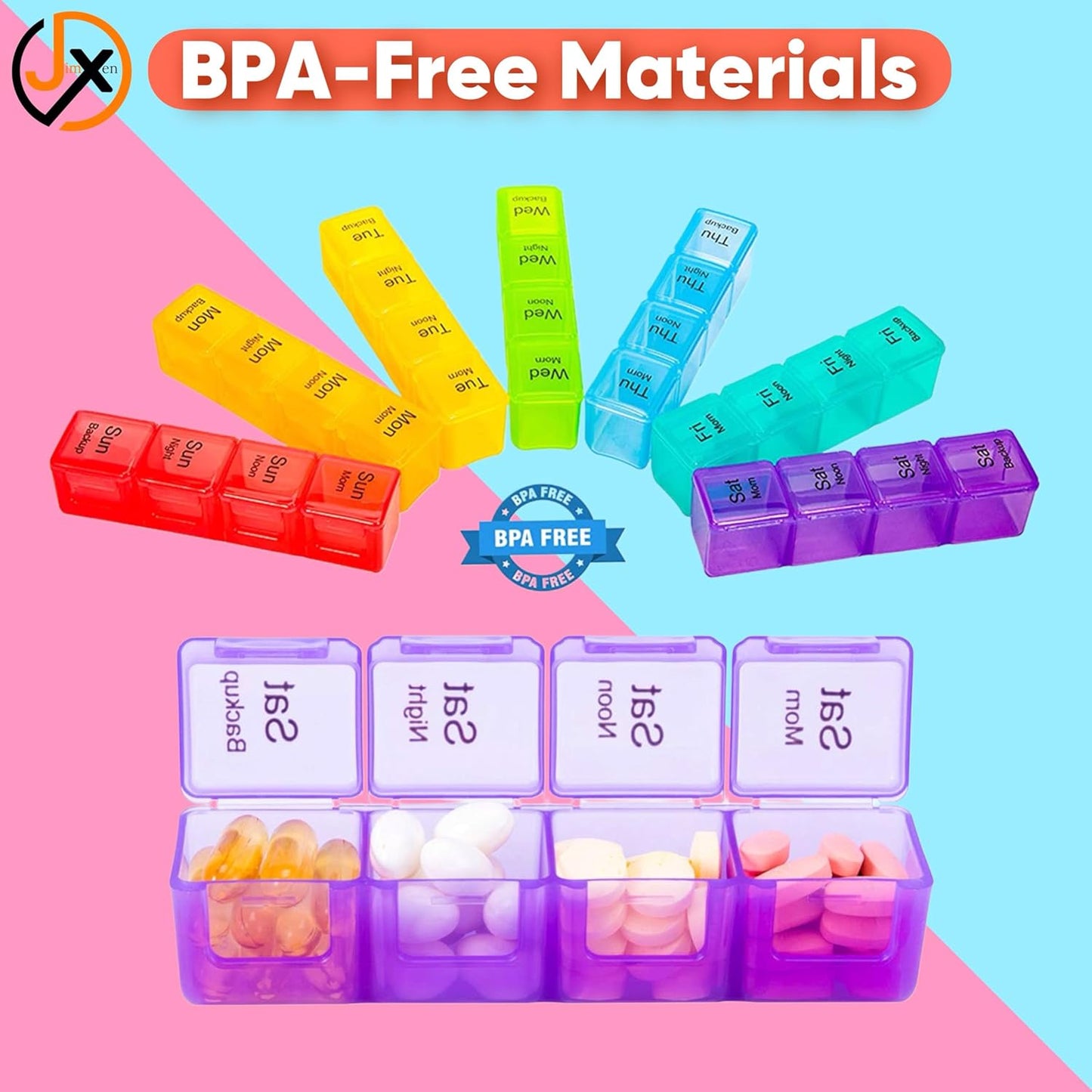 28 Grids Pill Container Pill Box Holder-SA2408-198 Pillboxes Apricot