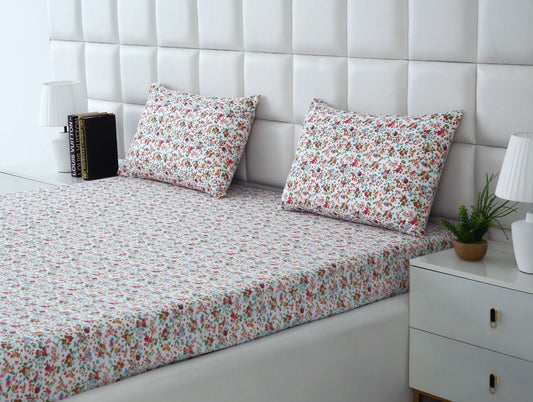 Fitted Bed Sheet-Roseto Fitted Sheets Apricot