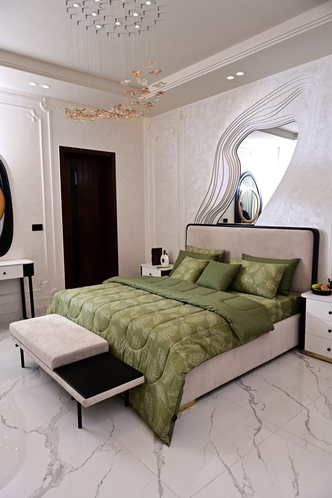 8 PCs Winter Comforter Set-Green Quill Comforters Apricot