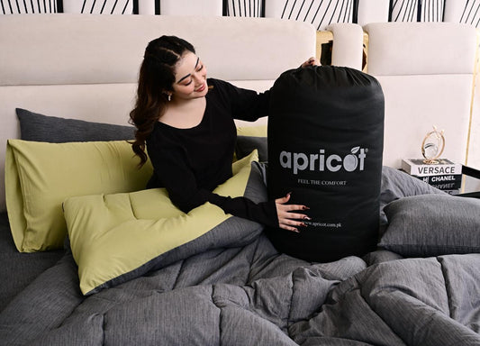 5 PCs Single Comforter Set-Moss Whisper Comforters Apricot