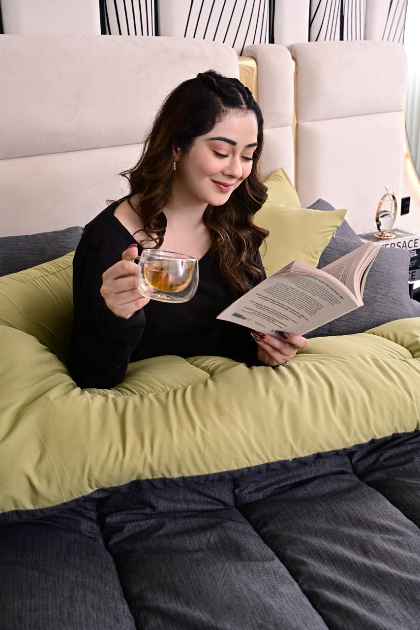 1 PC Single Razai-Moss Whisper Comforters Apricot