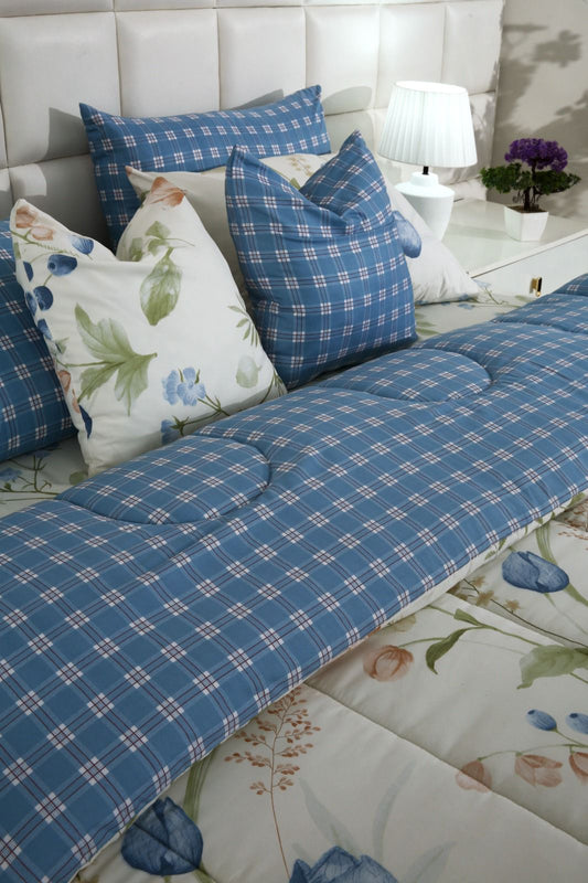 5 PCs Single Comforter Set-Water Lily Comforters Apricot