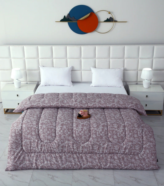 1 PC Double Winter Comforter-White Peonies Comforters Apricot