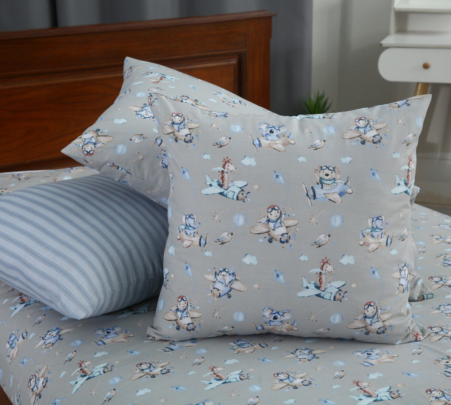 5 PCs Single Comforter Set-Zoo Party