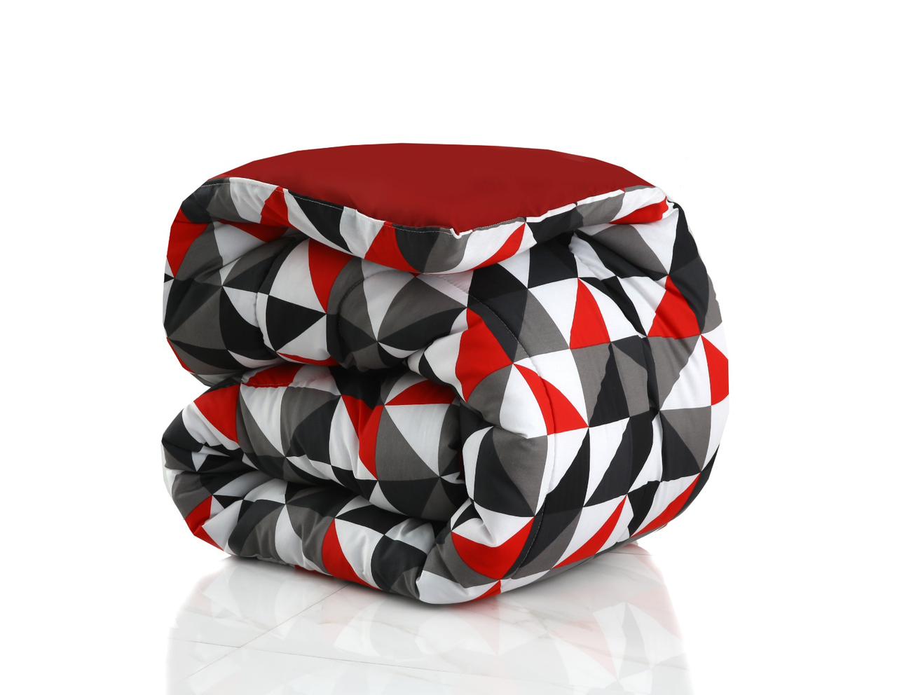 8 PCs Winter Razai Set-Abstract Geometric Comforters Apricot