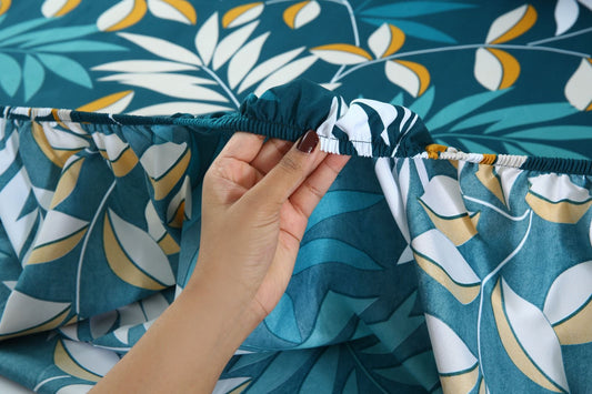 Fitted Bed Sheet-Tropicals Fitted Sheets Apricot