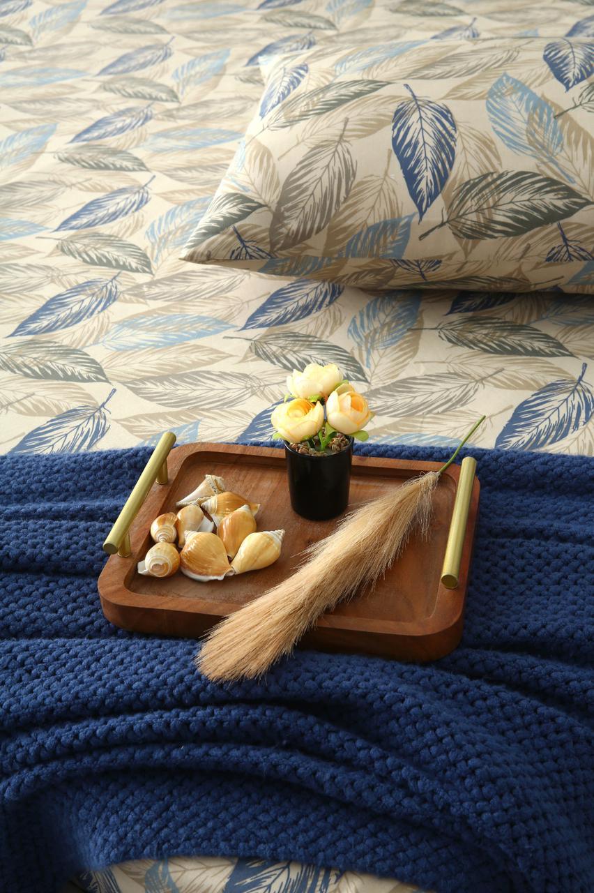 3 PCs Double Bed Sheet-Garden Bench BED SHEET Apricot