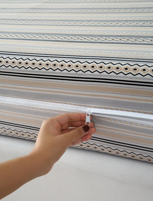 Zipper Mattress Cover Printed-Slate Protectors Apricot