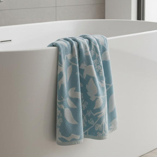 2 Pcs Bath Towels-Pastel Flower(Turqoiuse) Bath Towels & Washcloths Apricot