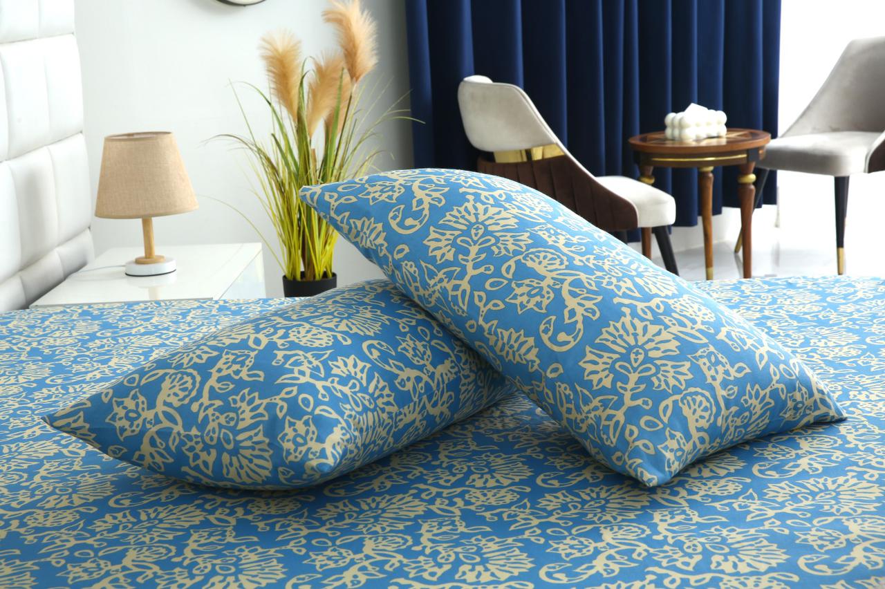 3 PCs Double Bed Sheet-DB256 Bed Sheets Apricot