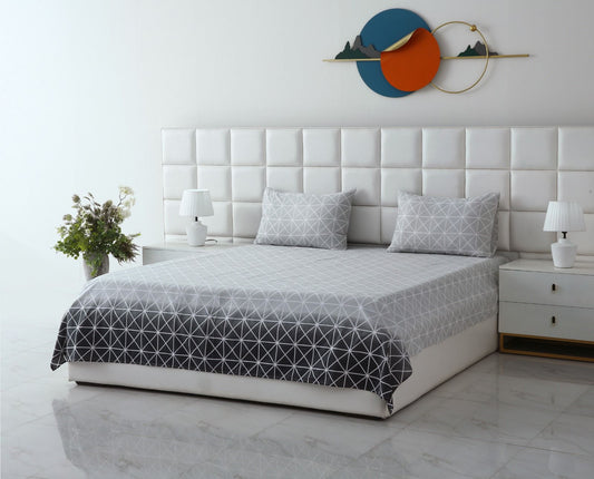 3 PCs Double Bed Sheet-DB137 Bed Sheets Apricot