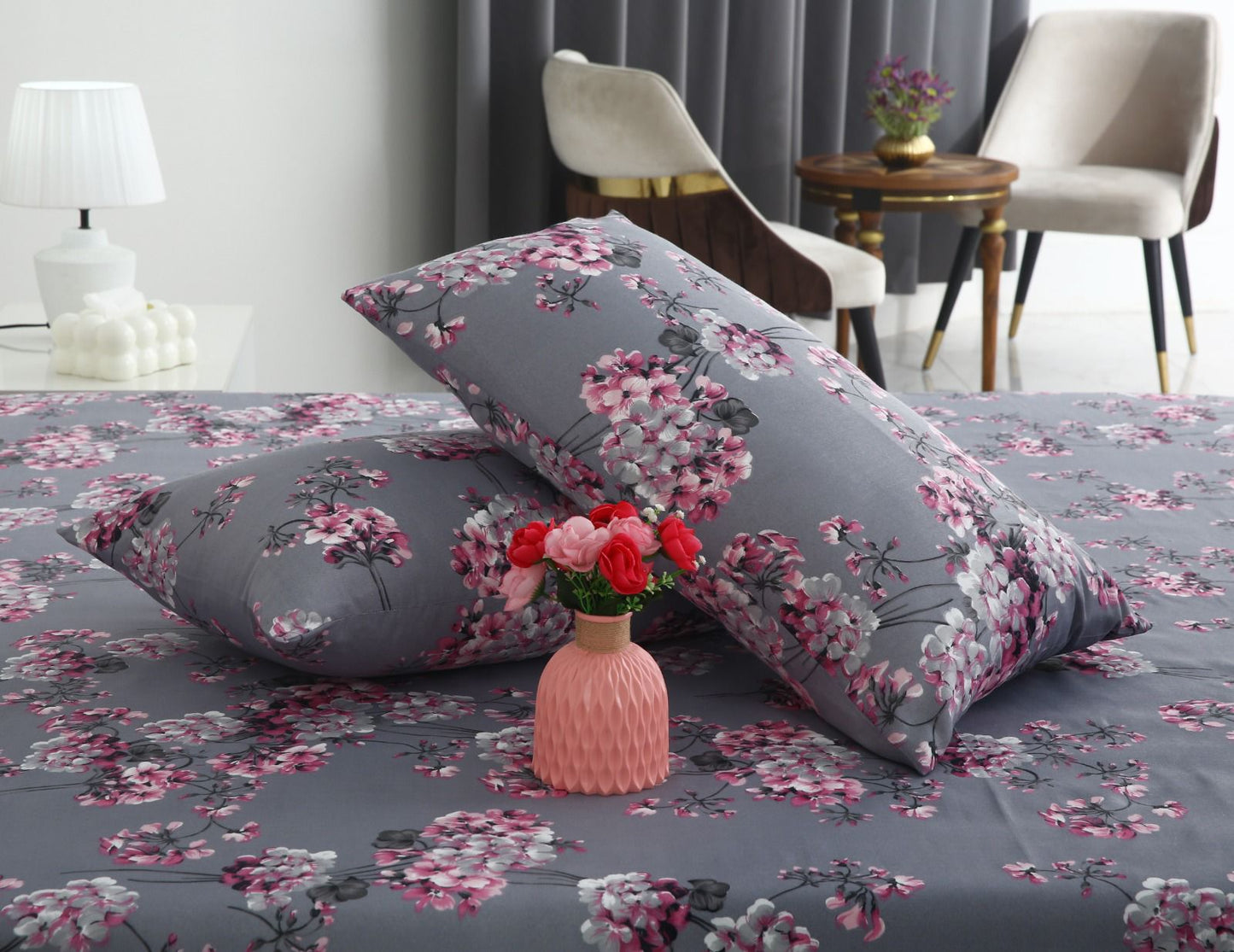 3 PCs Double Bed Sheet-DB260 Bed Sheets Apricot